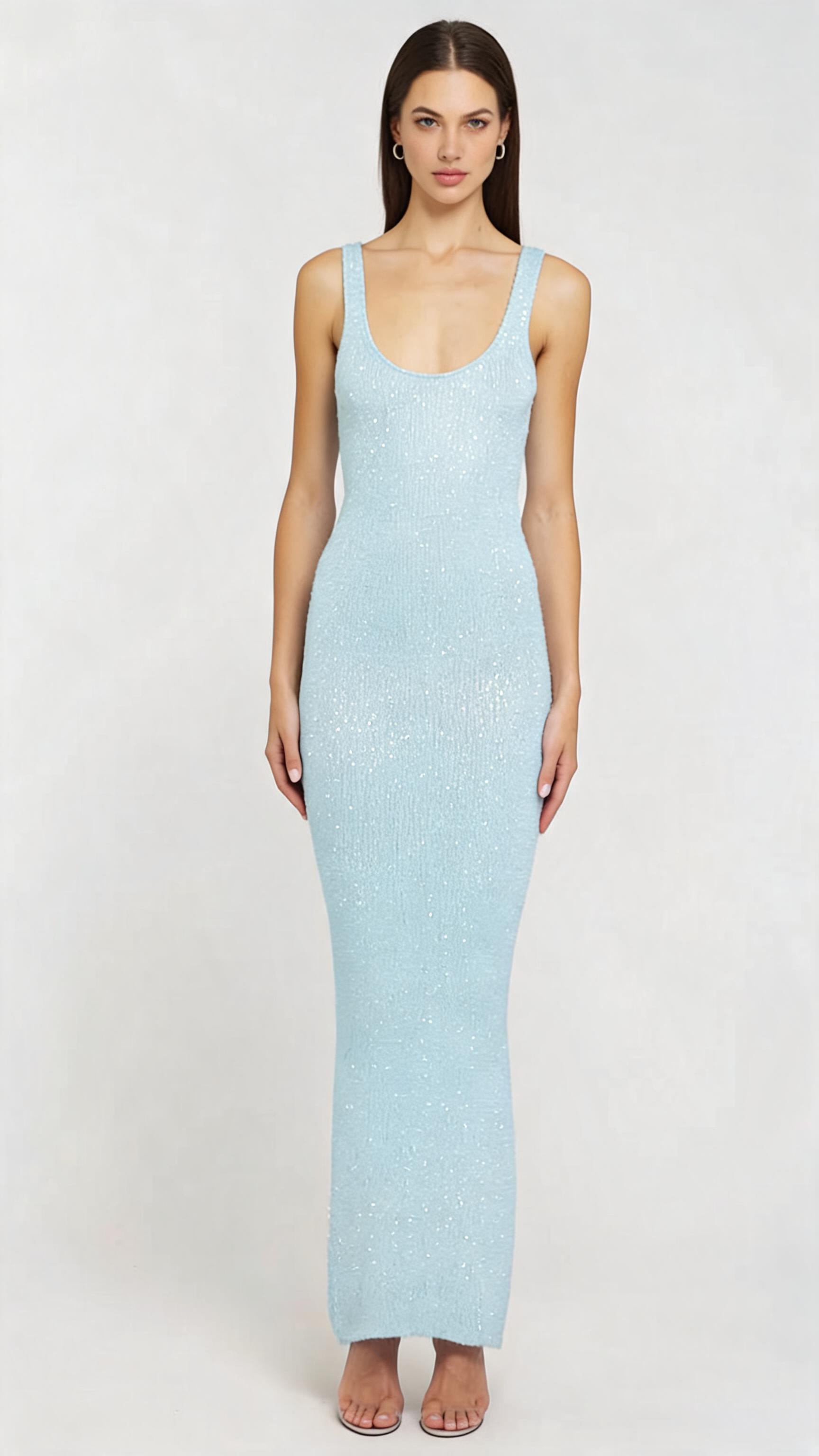 Alana - Baia Blue Sequin Dress